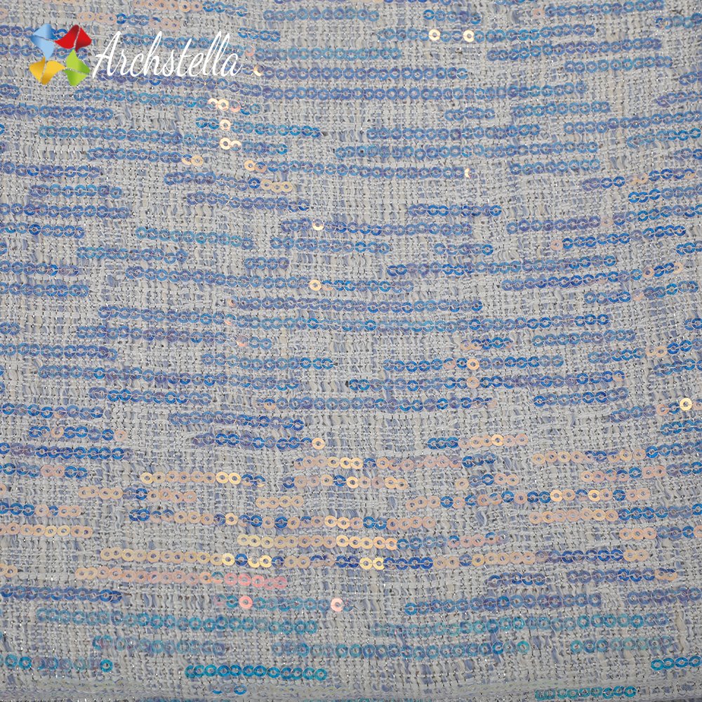 ARCHSTELLA women's dress Luxury Shiny sequins embroidered on Cotton linen fabric
