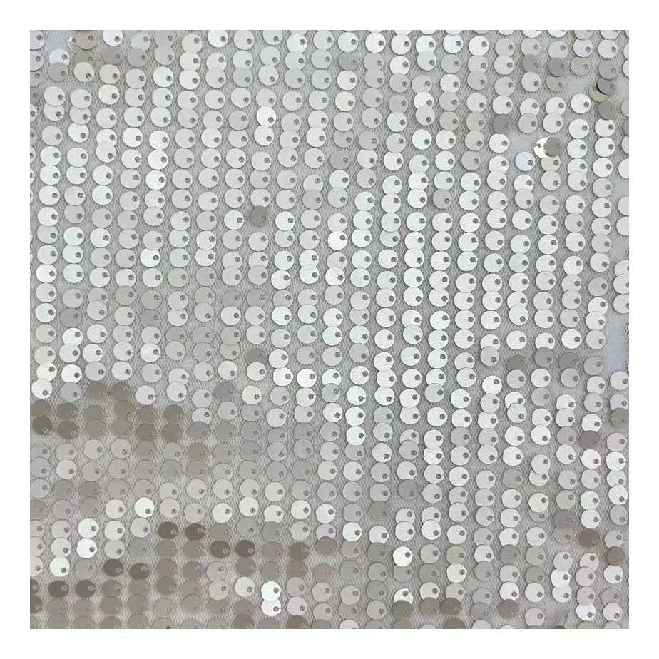 Top Fashion 5mm Sequin Embroidery Fabric Sequin Lace Fabric For Evening Dress