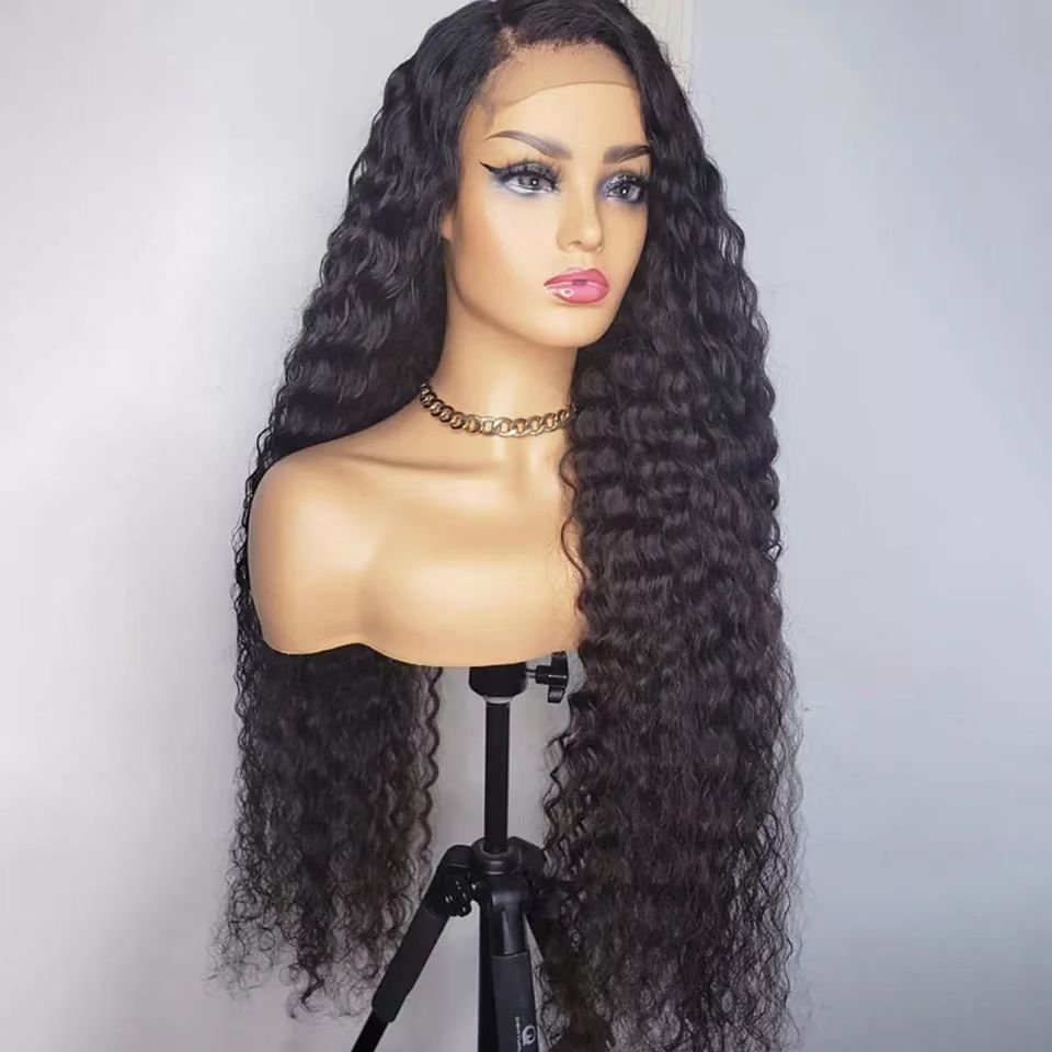 Vendor Raw Brazilian 13x6 HD Swiss Human Hair Transparent Lace Front Wig Deep Wave HD Lace Frontal Wig for Black Women