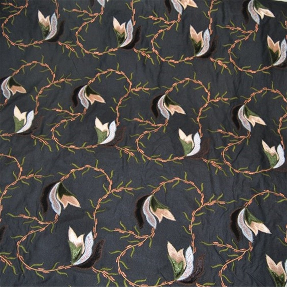 Newest Shiny Special Silk Dupioni Base Silk Embroidery Fabric for Lady Elegant Evening Dress
