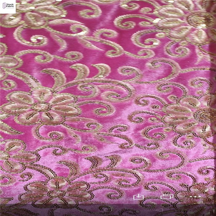 wholesale High quality hot selling velvet embroidery fabric sequin stock fabric for dress