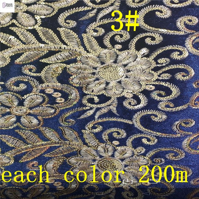 wholesale High quality hot selling velvet embroidery fabric sequin stock fabric for dress
