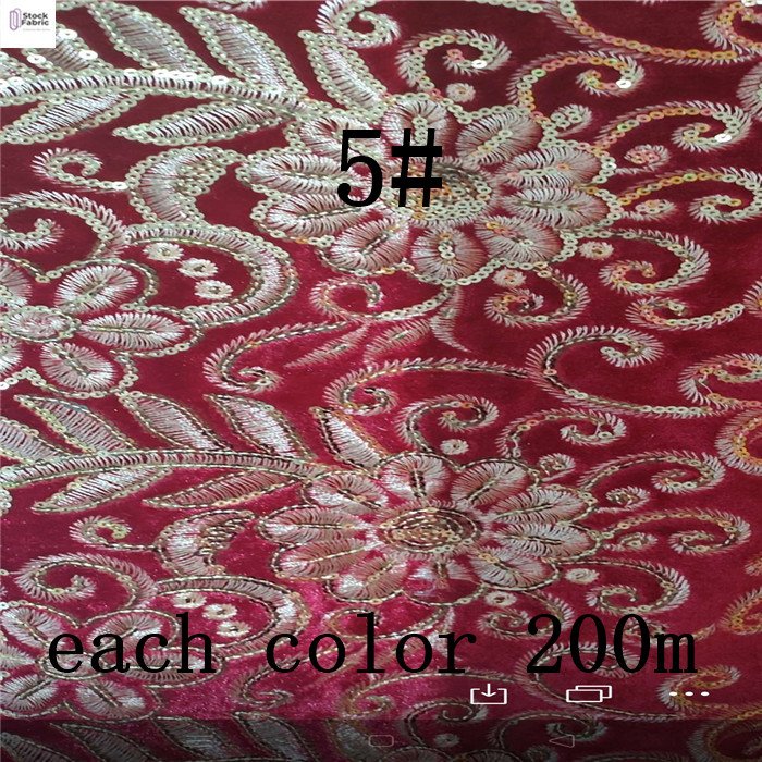 wholesale High quality hot selling velvet embroidery fabric sequin stock fabric for dress