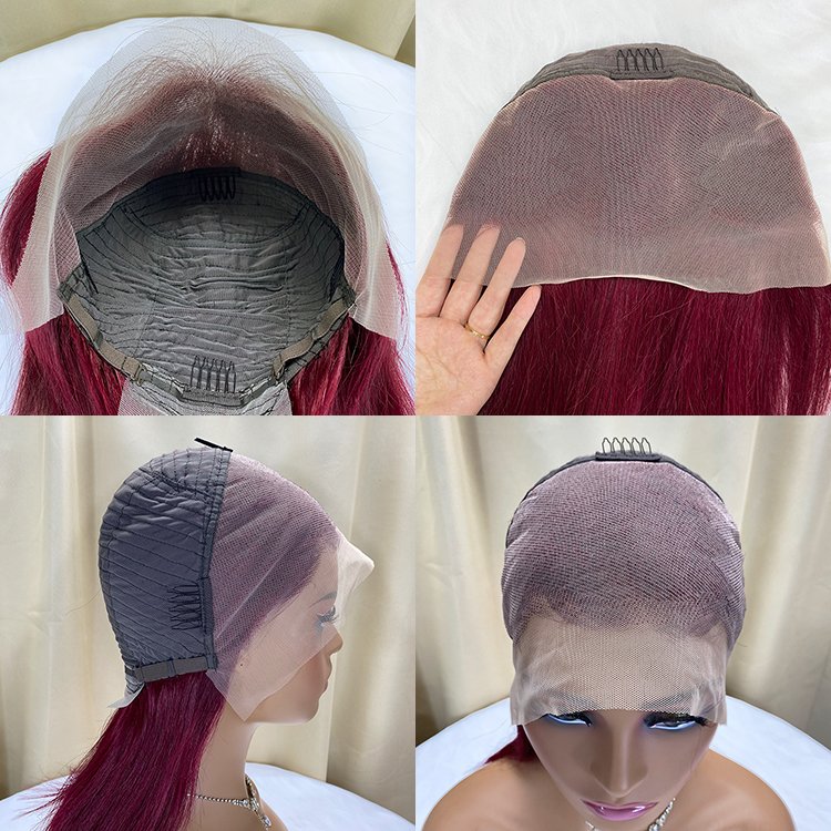 Foris 13x4 Transparent Lace Front Wigs Raw Virgin Hair 99J Bob Straight Wigs Brazilian Human Hair Wigs