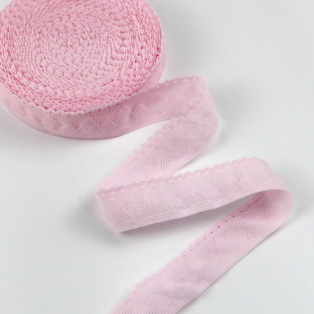 Wholesale garment underwear lace decor elastic webbing band knitted embroidered mesh webbing belt for clothes sewing