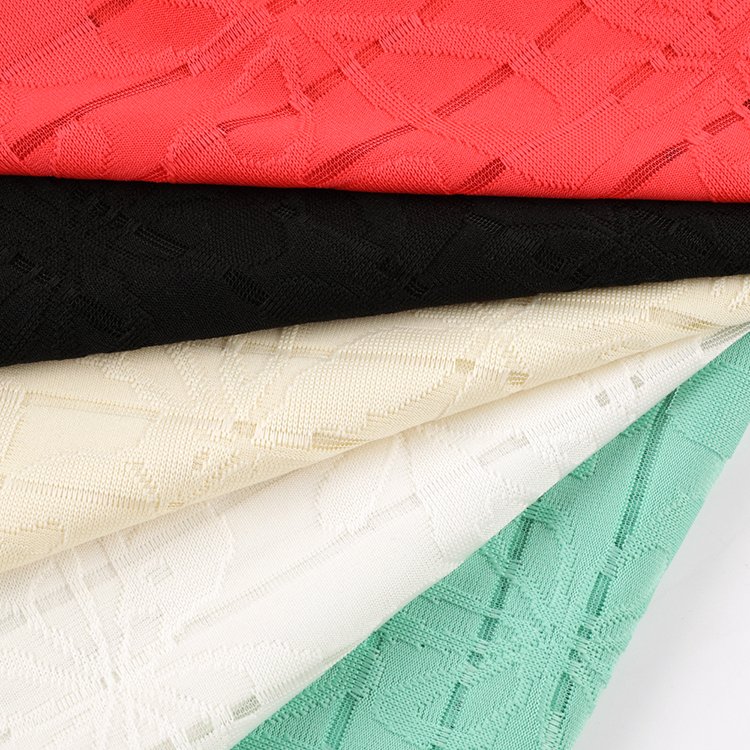 good price blend knit fabric 95%T 5%SP knit single jacquard spandex rib knitting fabric for women dress