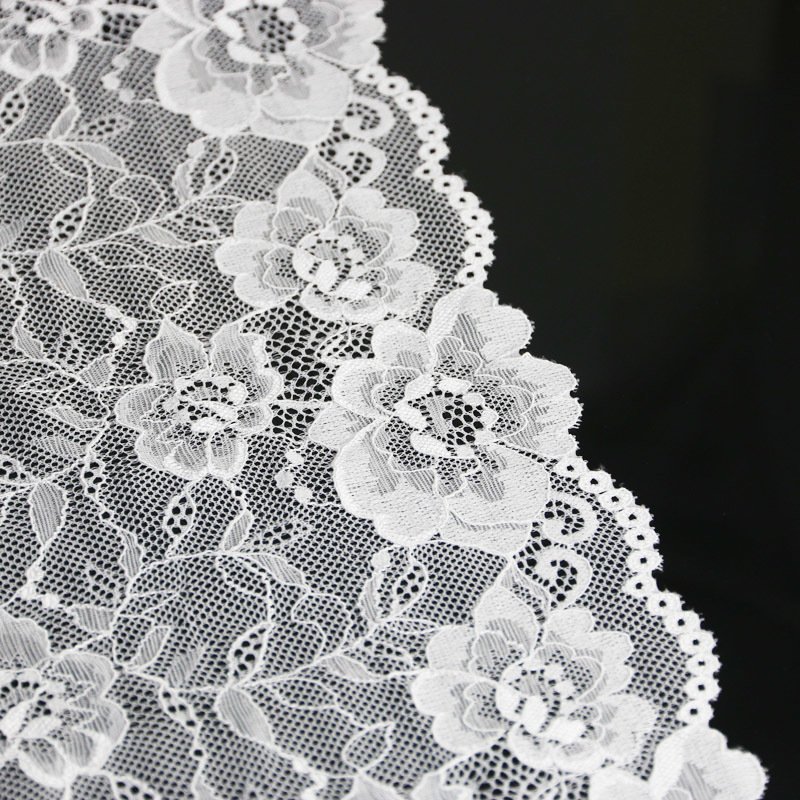 (3 Meters/lot) 21cm White Elastic Lace Fabric Hollow Underwear Stretch Laces Trim DIY Ribbons Wholesale