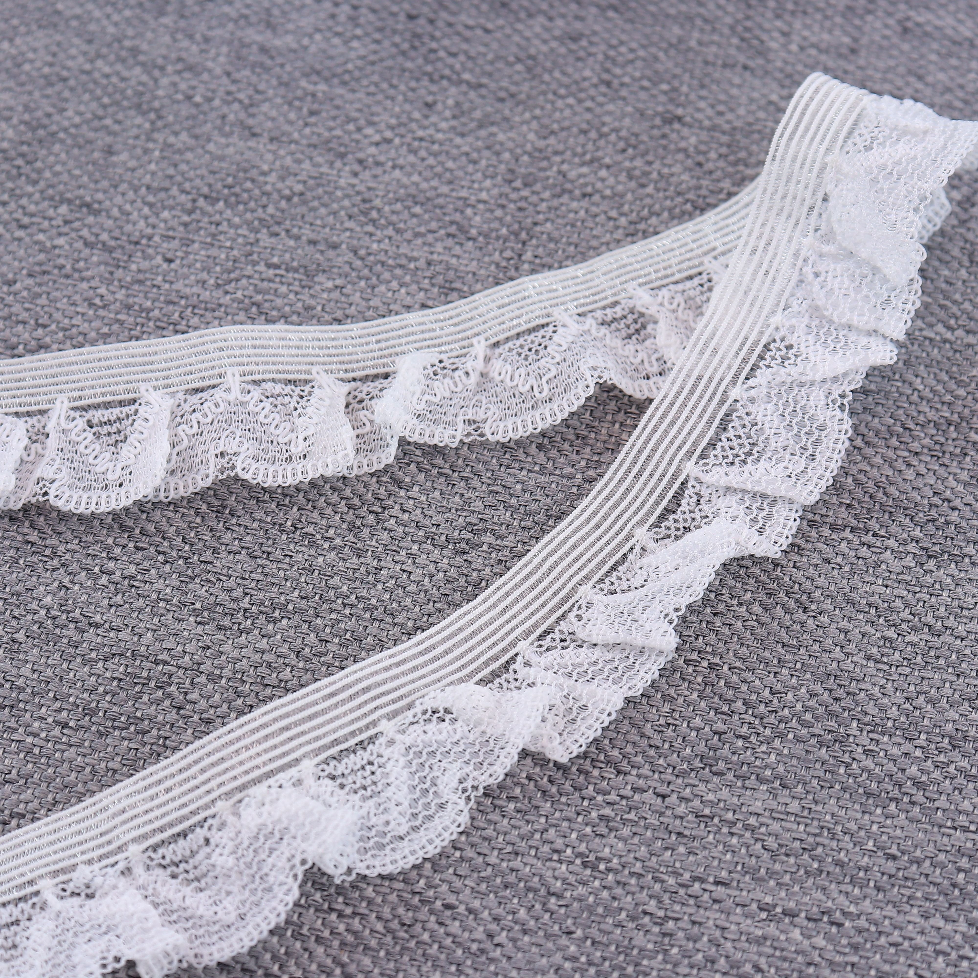 Manufacturers wholesale 2cm One-way mirror silk Muer lace transparent fish silk pleated elastic belt for clothing