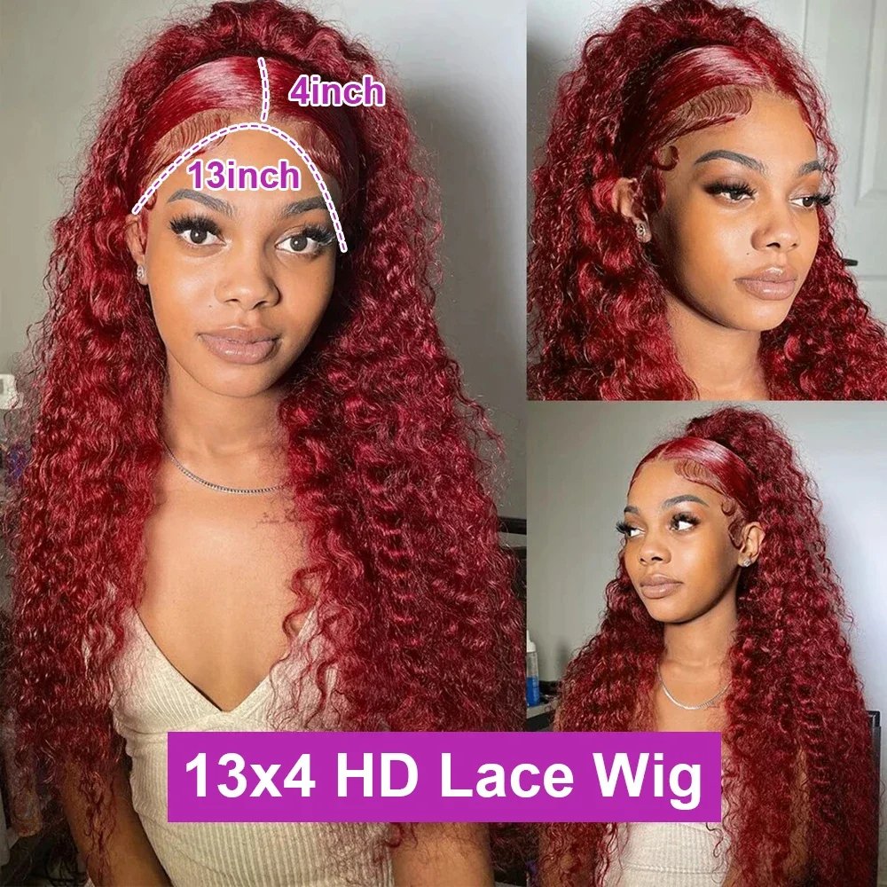 Wholesale Red 99j Lace Front Wigs For Black Woman, Hd Human Hair Wigs, Ginger Orange Colored Wigs Lace Front Human Hair