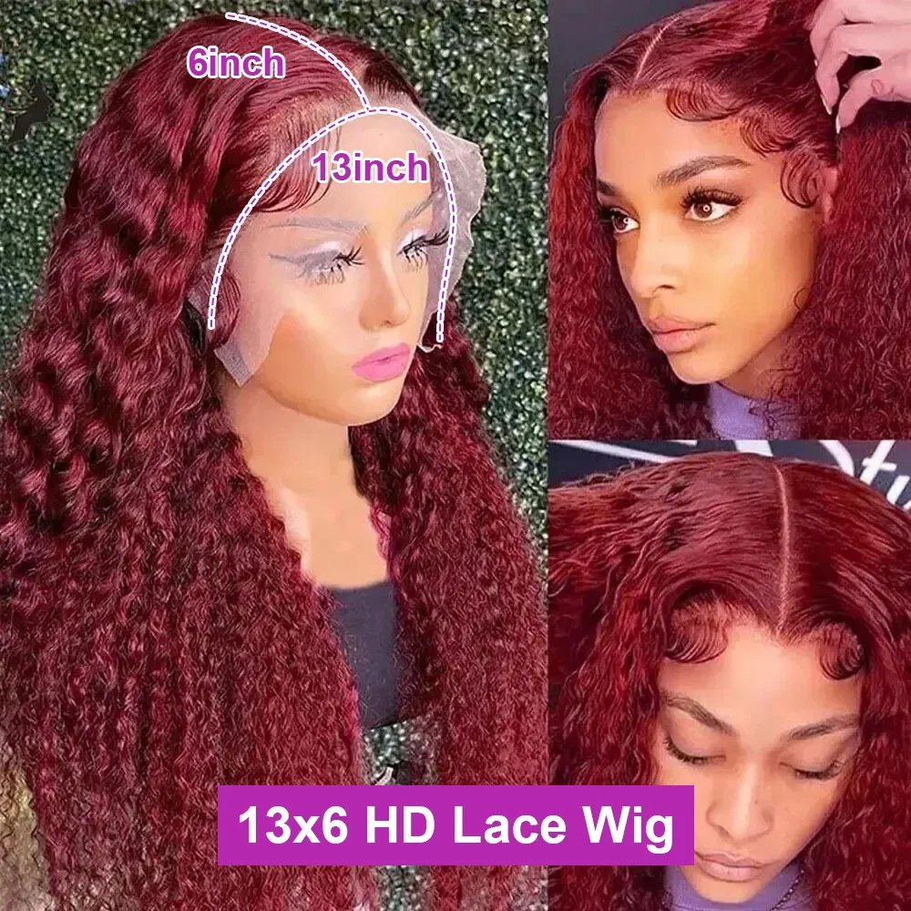 Wholesale Red 99j Lace Front Wigs For Black Woman, Hd Human Hair Wigs, Ginger Orange Colored Wigs Lace Front Human Hair