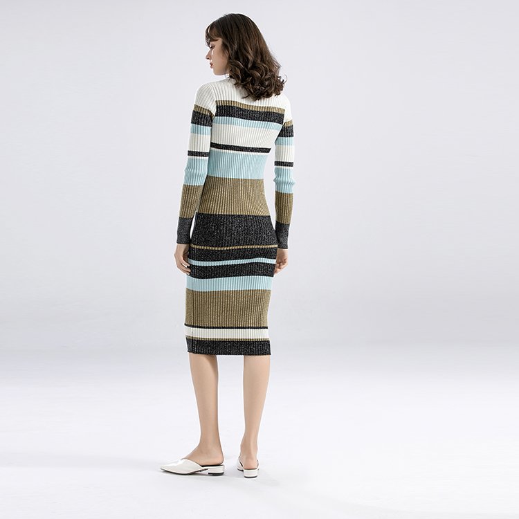 2022 Spring woven rib knit dress long dresses