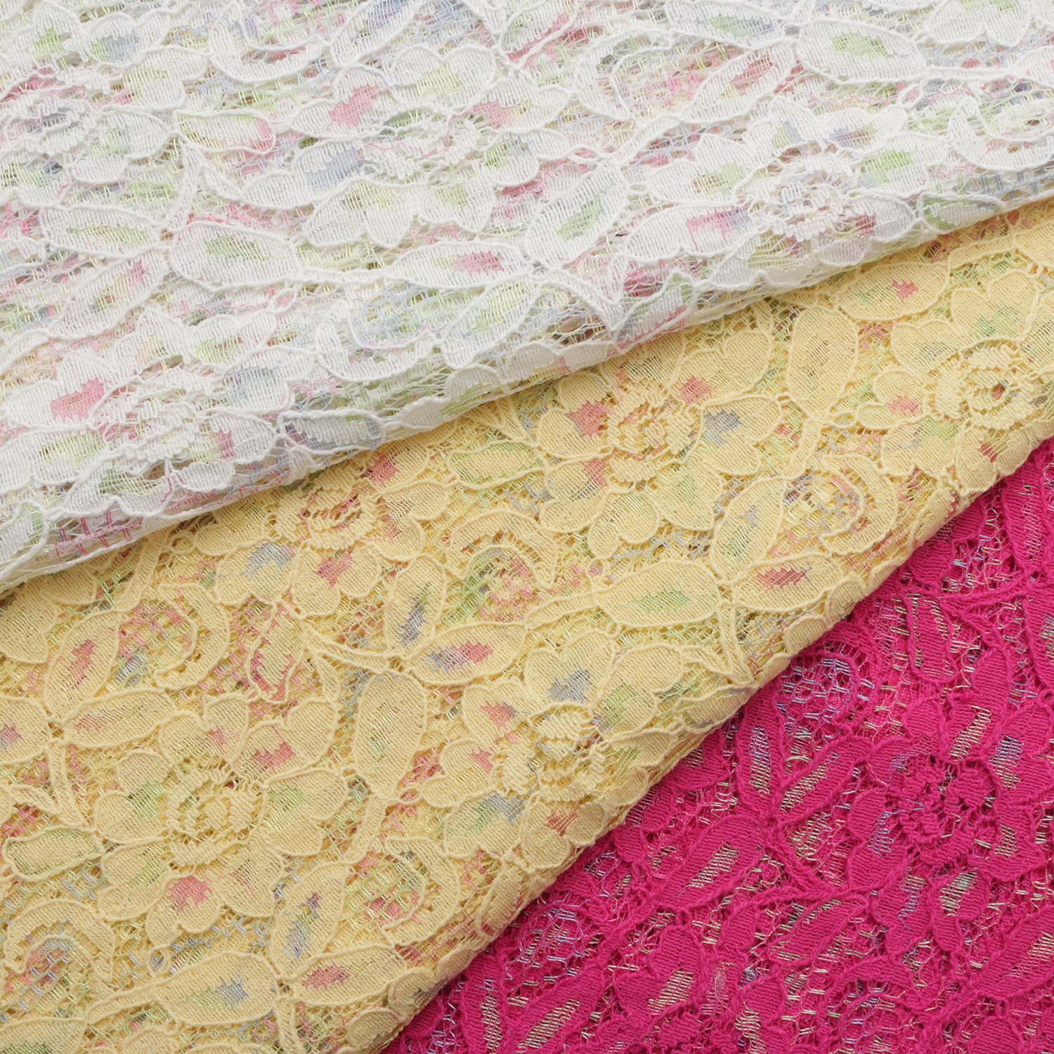 Manufacturer Wholesale Multi-Color Flower Lace Embroidery Fabric For Haute Couture