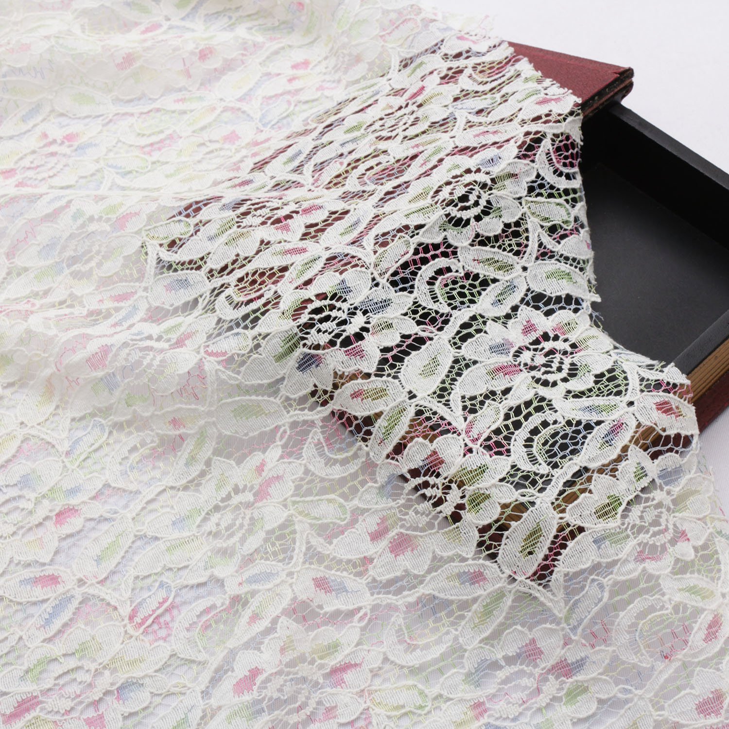 Manufacturer Wholesale Multi-Color Flower Lace Embroidery Fabric For Haute Couture