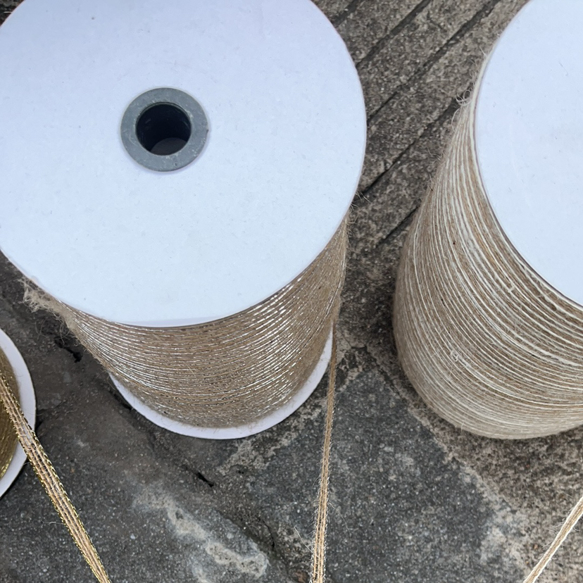 6mm Jute Burlap Rolls Hessian Ribbon with Lace Wedding Decoration Party DIY Crafts Christmas Packaging