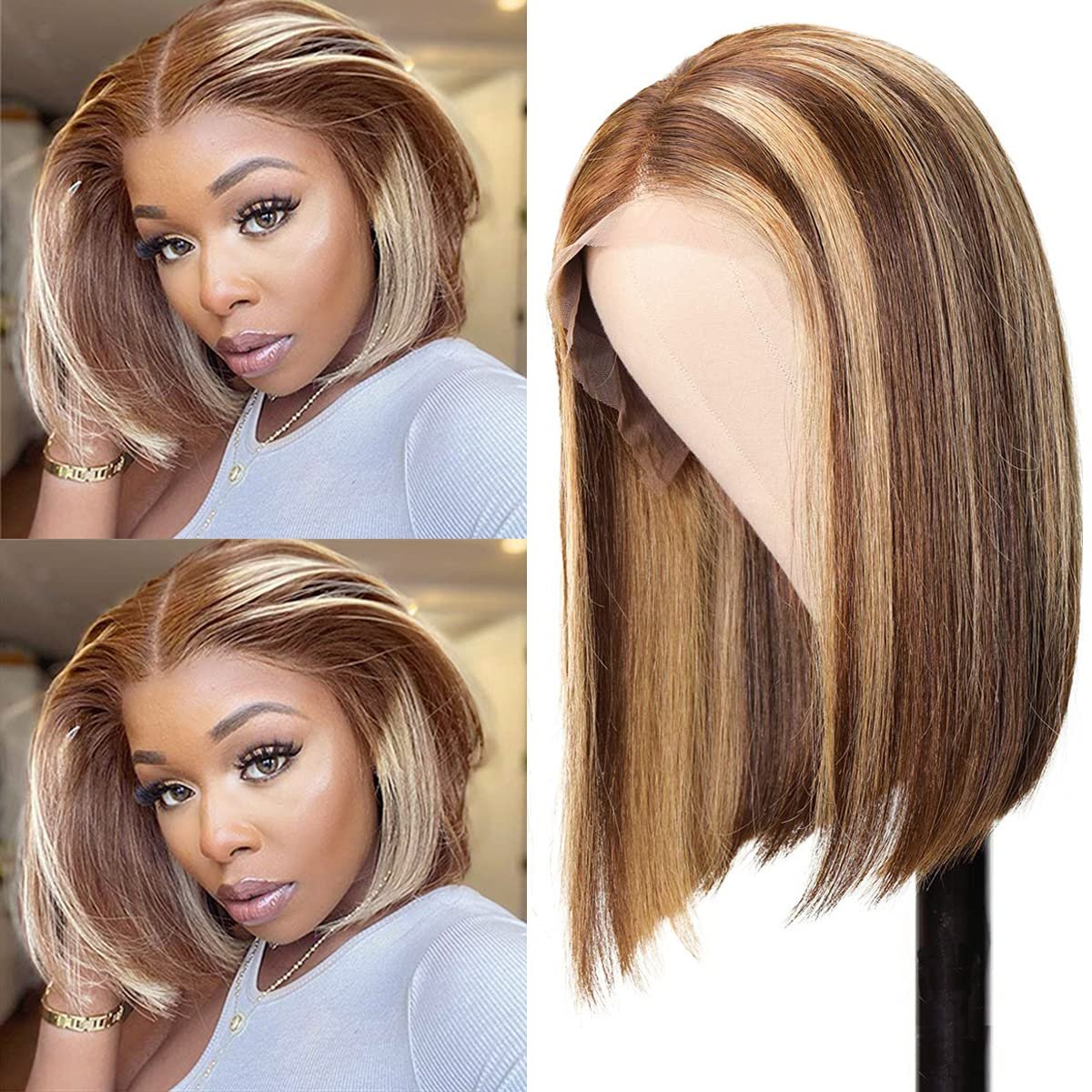 ZSF pre pluck 13x4 lace fronal TP lace bob wig for black women 100% human hair