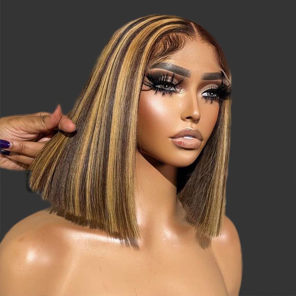 ZSF pre pluck 13x4 lace fronal TP lace bob wig for black women 100% human hair