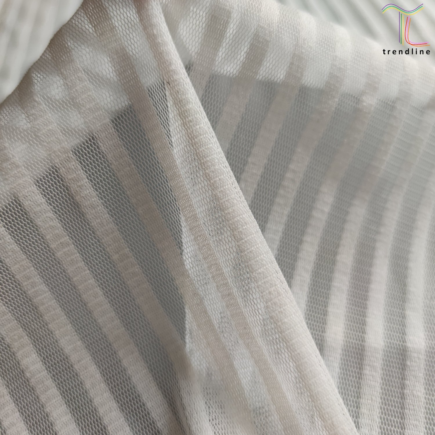 striped tulle raschel mesh lace fabric with stretch