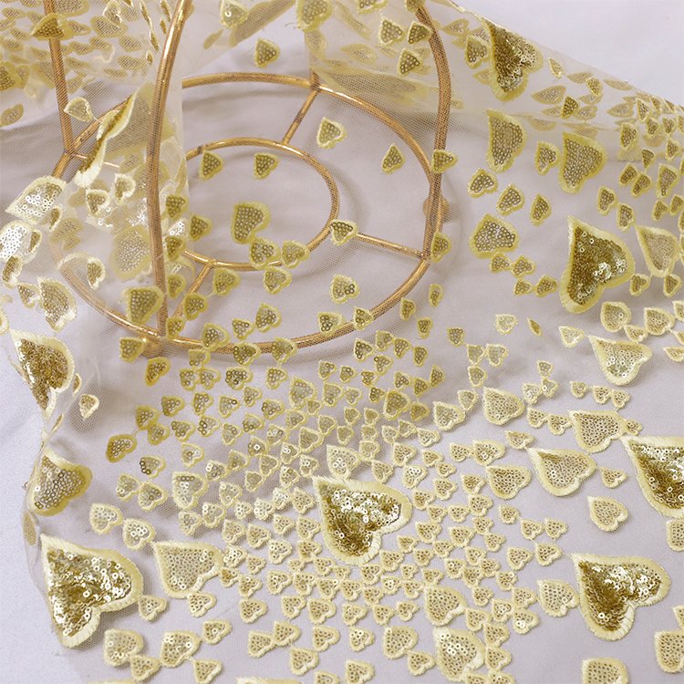 5 yards minimum order lace fabric fast delivery sweet heart sequined embroidery babydoll girls lace fabric