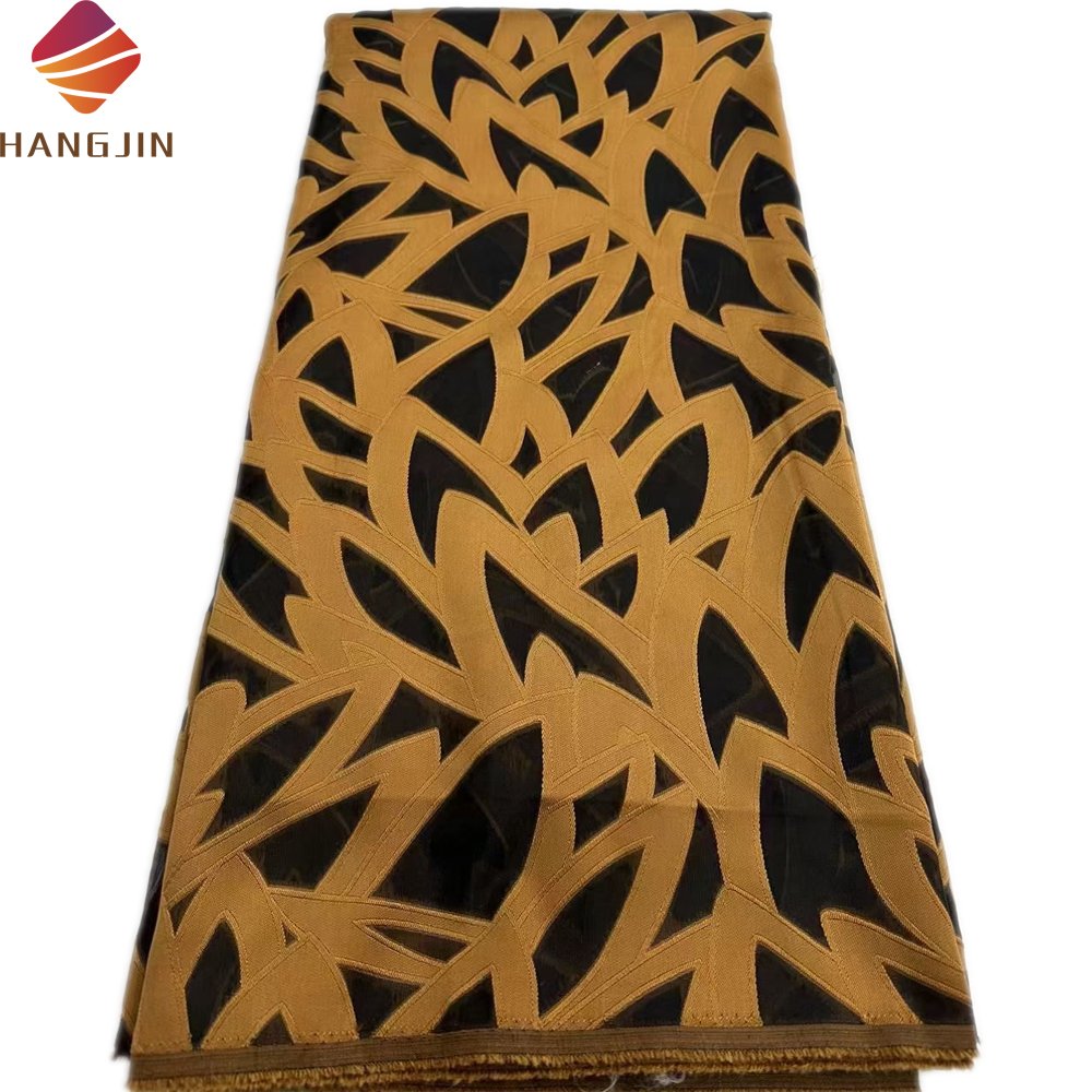 2024 Fashion African High Quality Lace Fabric Nigerian 3D Embroidery Jacquard Organza Brocade Women Fabrics For Dresses