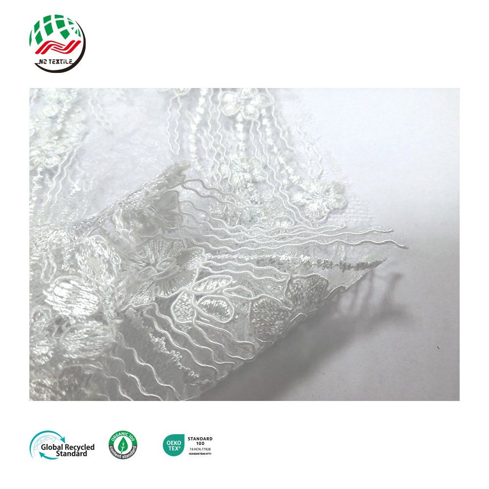 Guipure Embroidered French Mesh Fabric Lace Material Gliding Corded Lace Fabric for Nigerian Styles Wed Dress