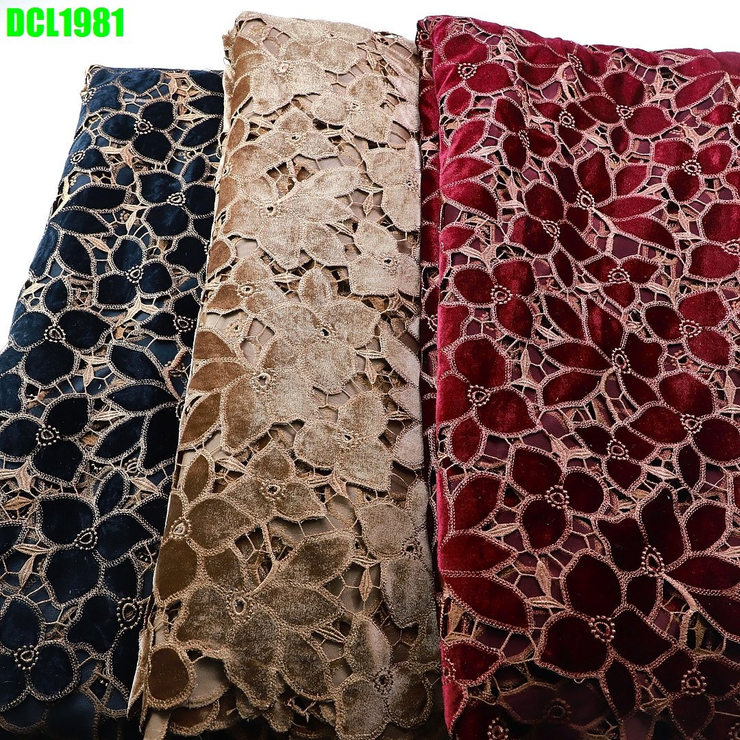 New Fashion African cord guipure lace embroidery fabric wedding dress Nigerian women clothings wine lace fabric