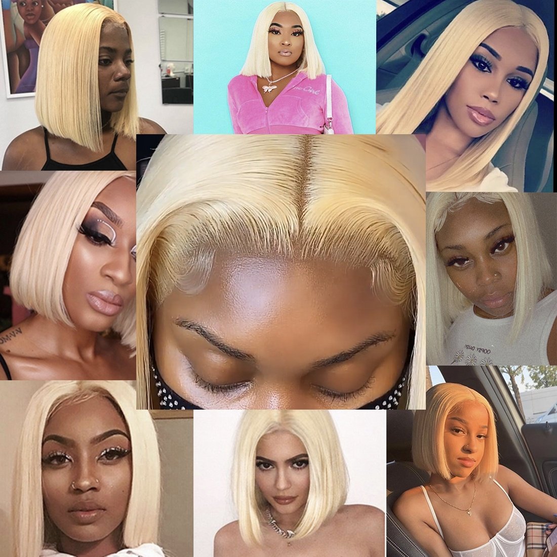 Cheap Lace Front 613 Honey Blonde Bob Wig,Short Bob Hd Full Lace Human Hair Wig,613 transparent Human Hair Lace Front Wig