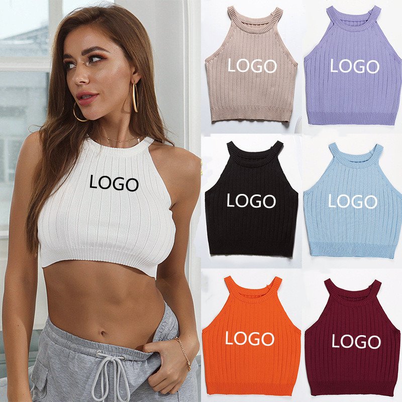 Activewear Ribbed Knitted Sleeveless Casual Gym Cotton Singlet Yoga Women Tank Top