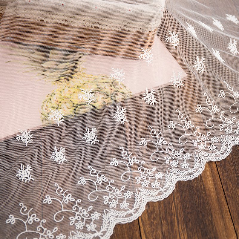 32cm Milk Fiber Tulle Embroidery Lace Trim Water Soluble Flower Mesh Lace for Lingerie Underwear Dress