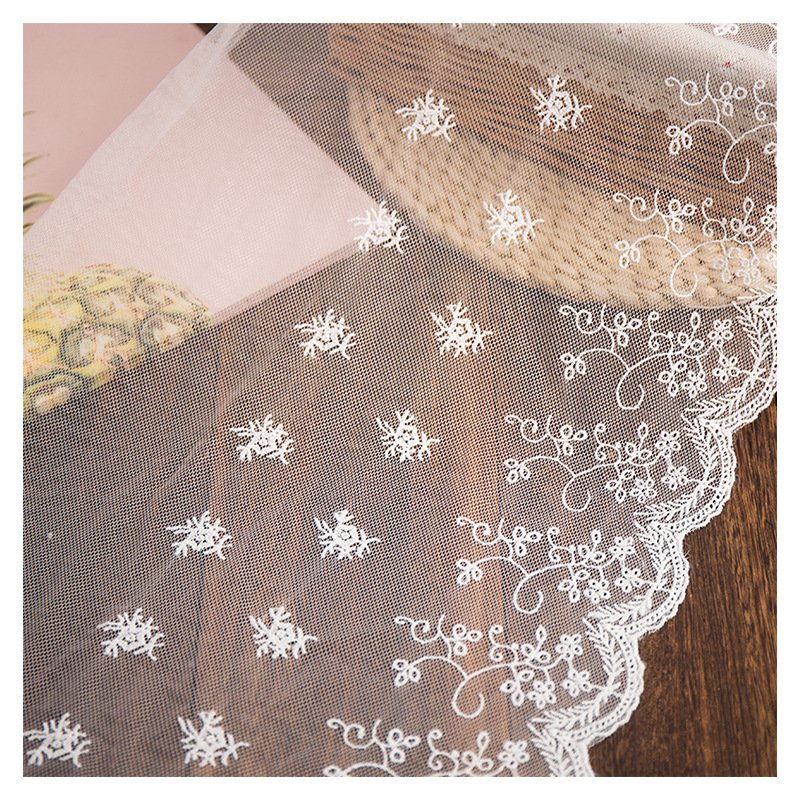 32cm Milk Fiber Tulle Embroidery Lace Trim Water Soluble Flower Mesh Lace for Lingerie Underwear Dress