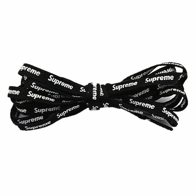 Yrunfeety New 90-160CM Printed Shoelaces Both Sides 8mm Flat Print Shoe Laces 4 Colors Printing Sup Shoelaces for AF1 Sneakers