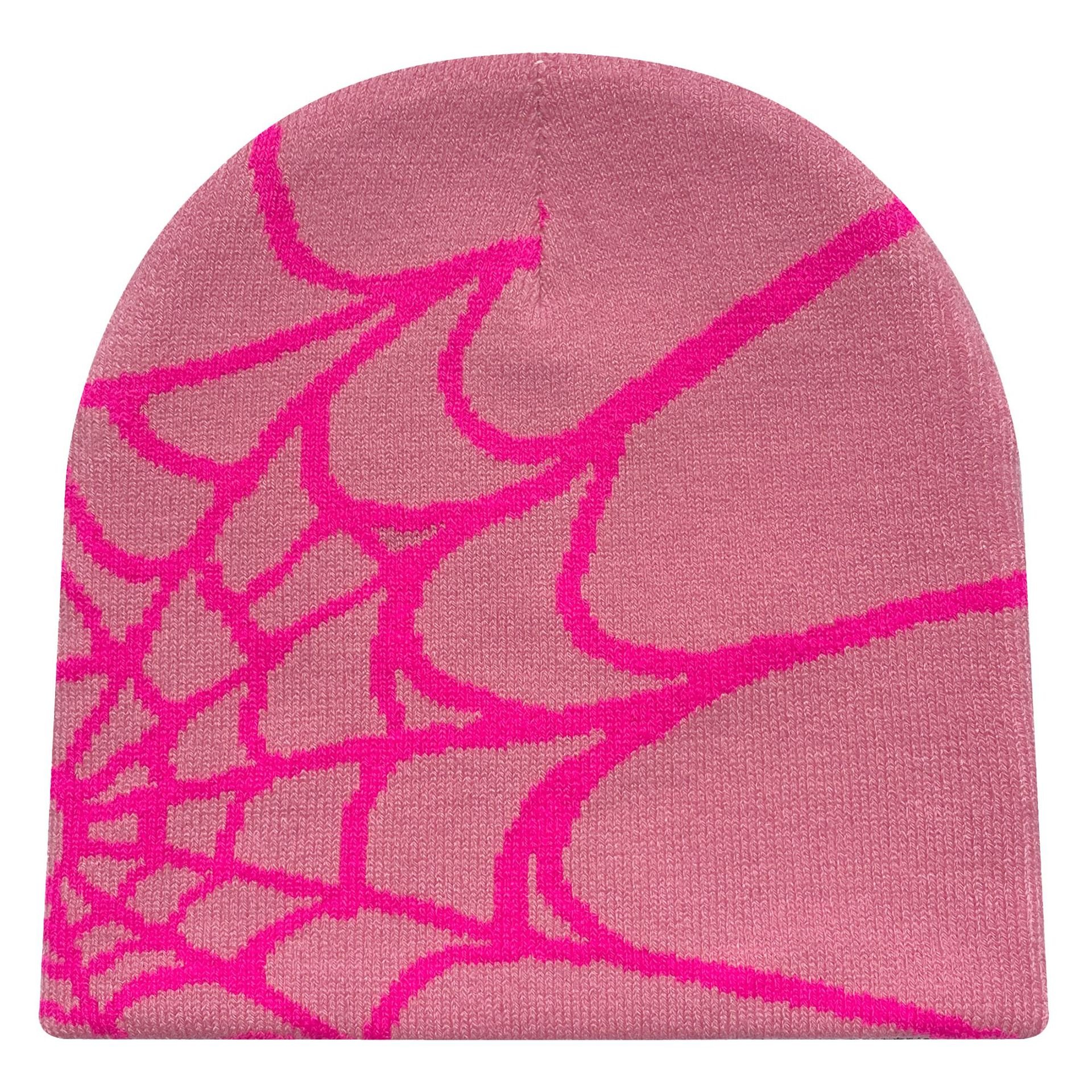 Gothic Spider Pattern Wool Acrylic Knitted Hat Men Women Winter Warm Beanies Casual Outdoor Beanie Hats Custom Logo Beanies