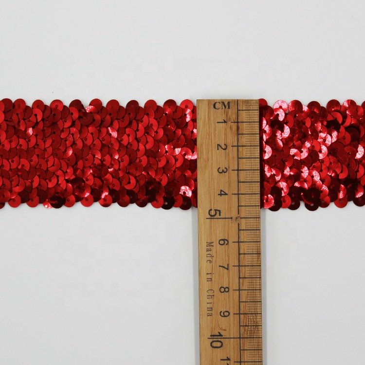 Manufacture 5 row 3 row sequin trim, flat sequins strip lace for party decoration and crafts