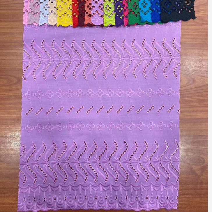 Direct Factory Ship Lady's embroidery fabric 100% cotton full-width allover fabric clothing matching fabric