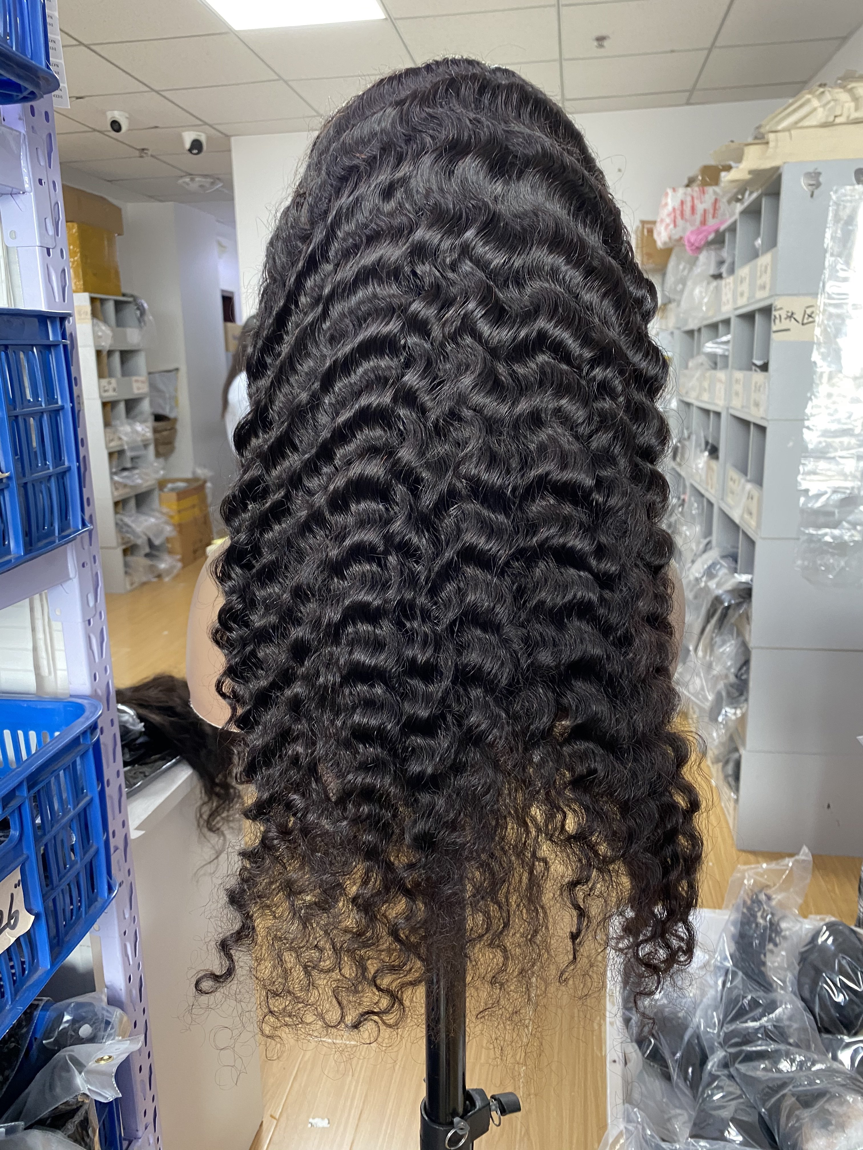 China Hair Vendors Deep Wave Full Lace Front Wig Natural Color Frontal Wig Human Hair