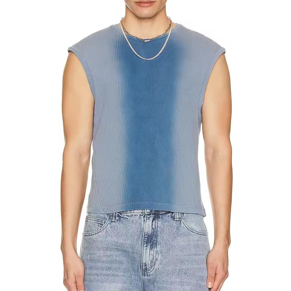 Summer High Quality tank top Custom Logo Cotton ribbed Vest Vintage Sleeveless T Shirt For Men