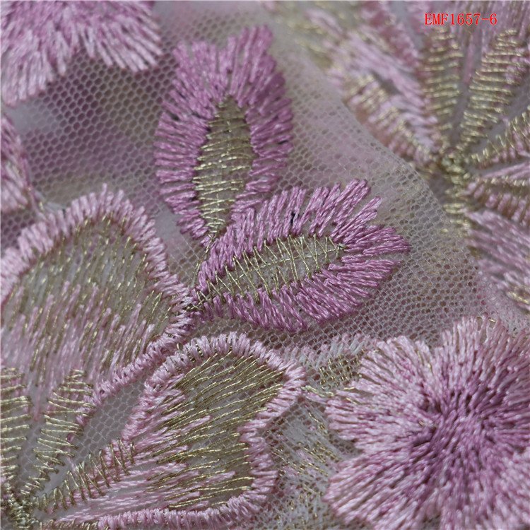 New design elegant embroidery fabric Wholesale Price 3d Floral Embroidered lace Fabric for wedding women dress