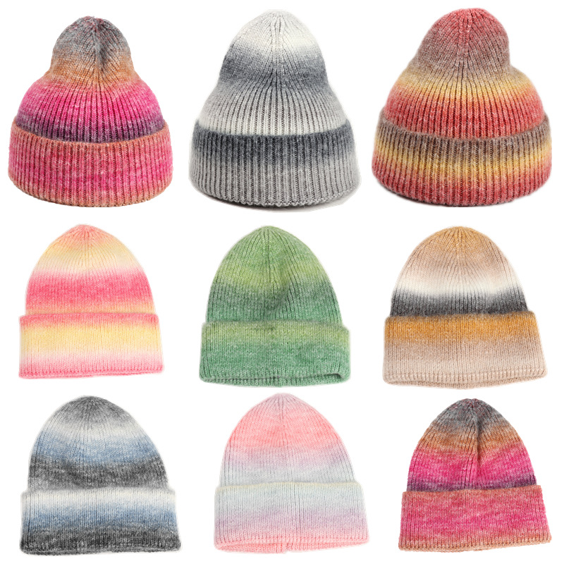 Unisex New Fashion Winter Knitted Y2K Beanie Hat Different Colors Custom Logo High Quality Ribbed Skull Hat