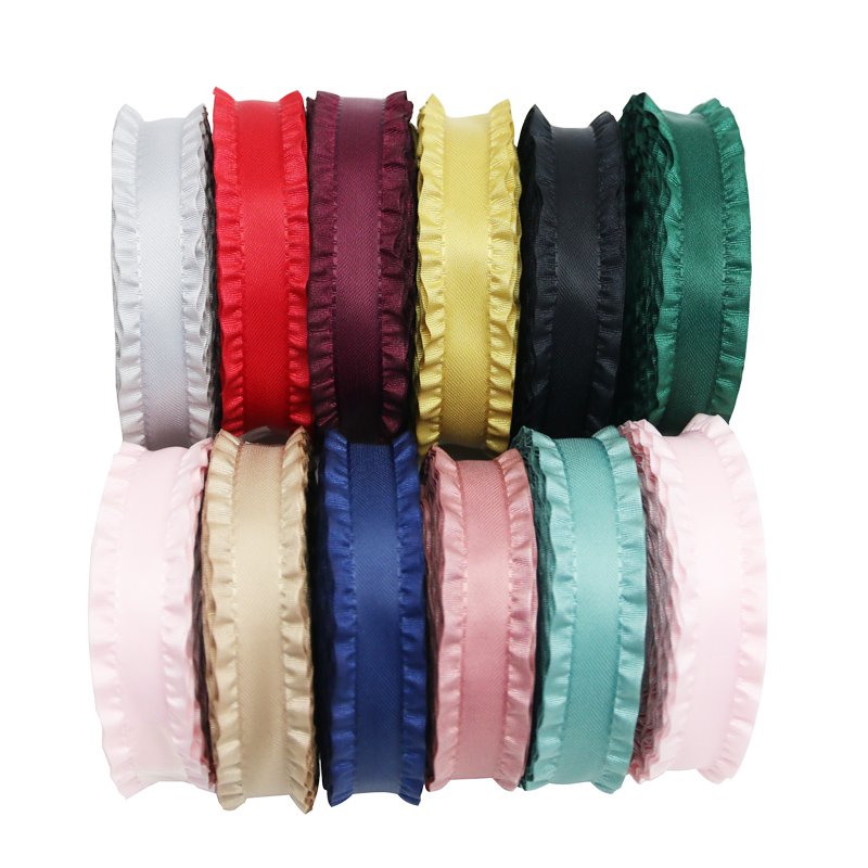(5Yards/roll)23mm Skirt Shape Satin Ribbon Hair Bow Gift Wedding Christmas Lace Sewing Accessories Tablecloth Curtain Decoration