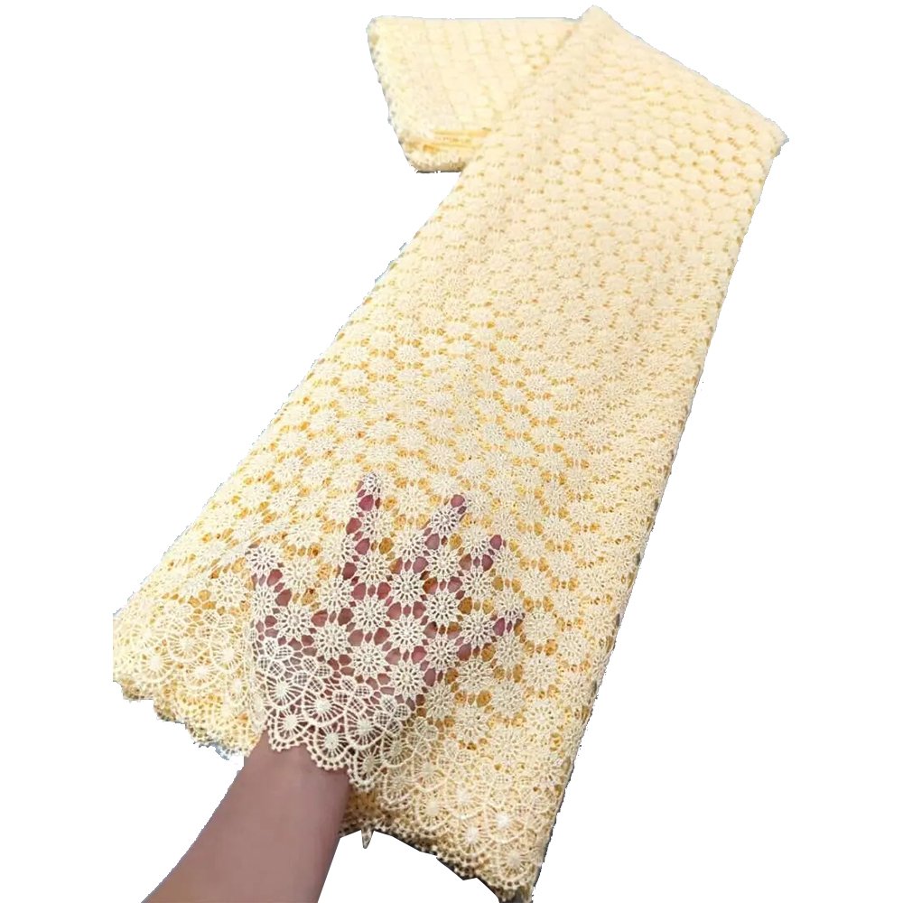 NI.AI Guipure Lace Tissue Cord Net Lace African Fabric for Women Garment Cord Lace Embroidery Fabric