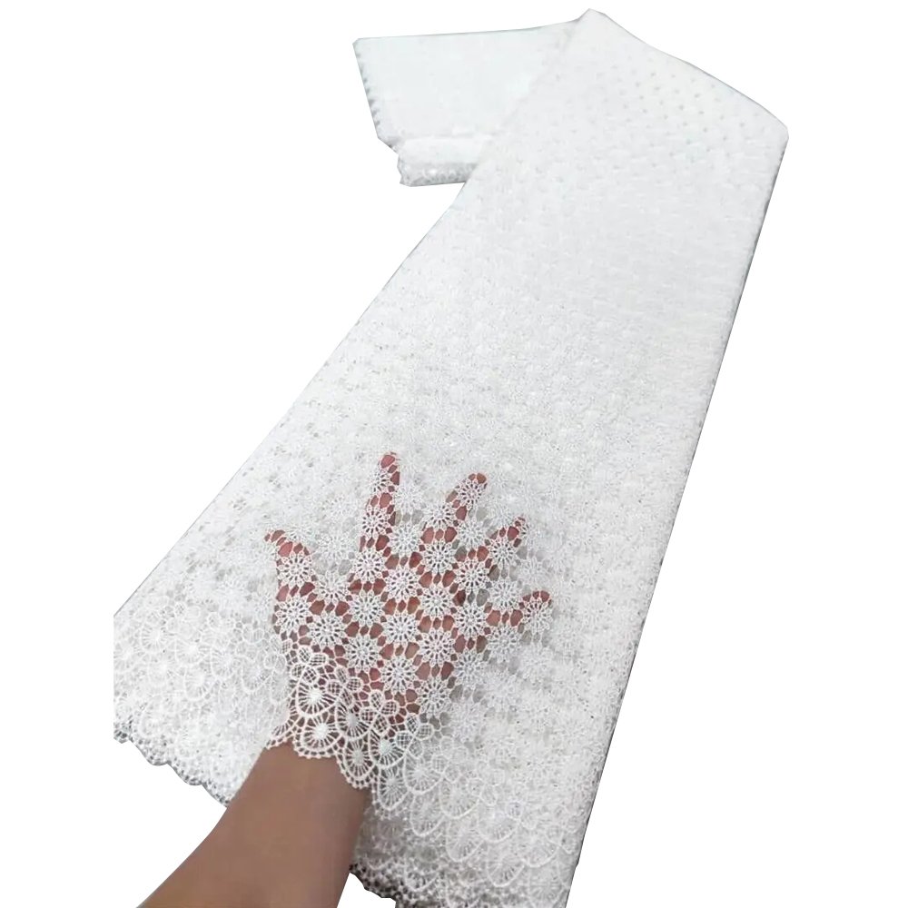 NI.AI Guipure Lace Tissue Cord Net Lace African Fabric for Women Garment Cord Lace Embroidery Fabric