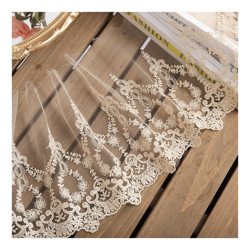 22cm wide Garment accessories Gold Thread lace Bar Code water-soluble filigree mesh embroidery lace lace