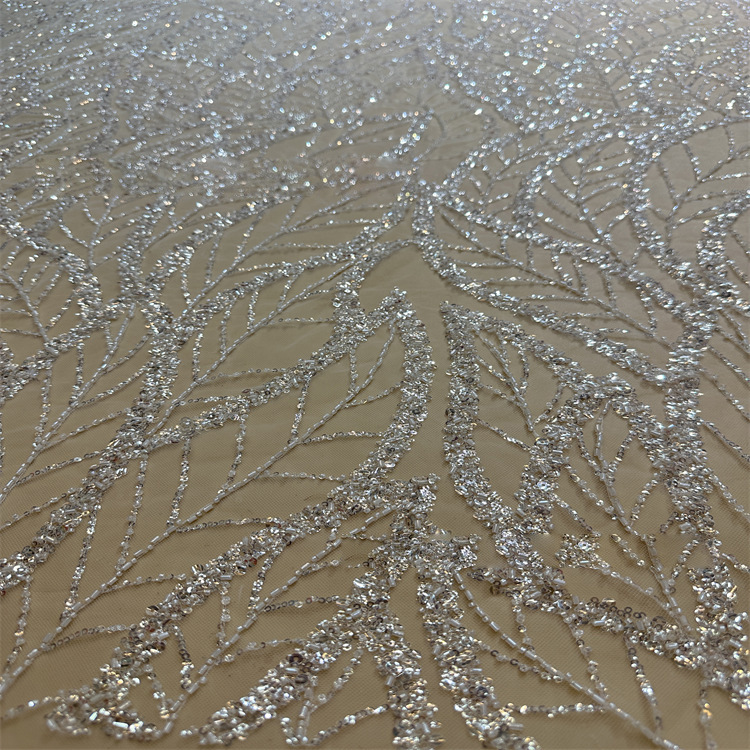 2024 New arrival High end White color competitive price sequins bridal african lace fabric for wedding bridal dress