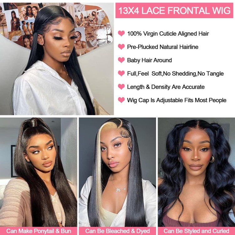 Wholesale Bone Straight 13x4 Lace Wig Brazilian Virgin Hair Pre Plucked Lace Front Wigs Transparent Lace Human Hair Wigs