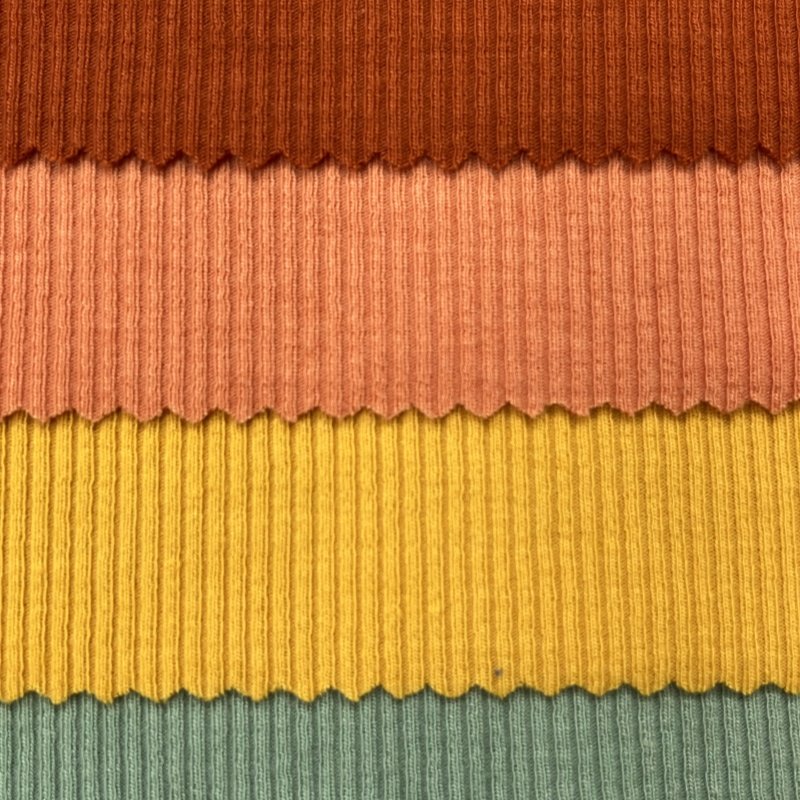 Hot Sale 2*2 Stripe Rib Knit Fabric Polyester Cotton Spandex Stretch Girls' garments Quick-Dry Breathable Waterproof Ribbed Knit