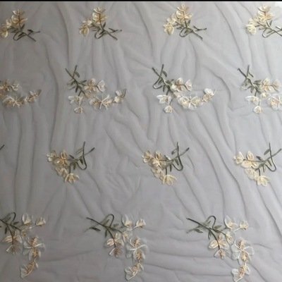 HG0321 Low MOQ Ladies Skirt High Quality Branch Flower Mesh Embroidery Lace Lace Fabric Embroidery Fabric