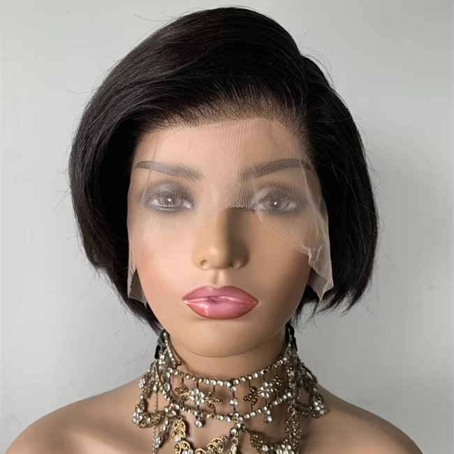DX223 Lace front 13X6 puff wigs human hair catalina glueless wicks pixie woman 8 inch short pixie cut hot selling products 2024