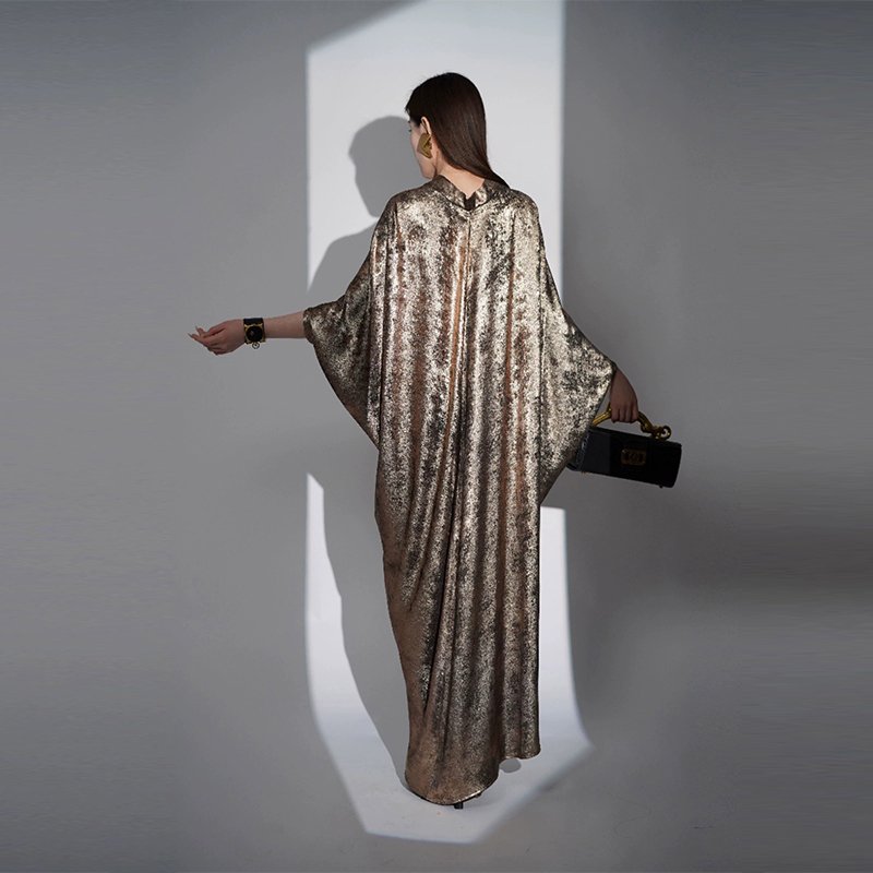 140gsm Hot Stamping Foil Rib Knit Bronzing embroidery Fabric Shiny organza Muslim Wedding Fabric