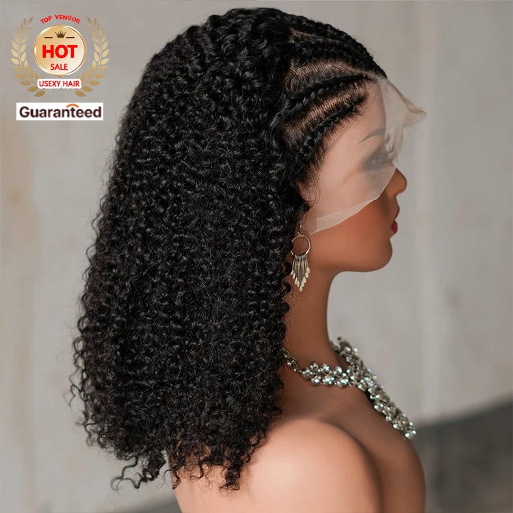 Cheap Short Water Curly Body Wave braided full Glueless lace wigs for braiding Wig Ready To Go13x4 Lace Frontal Pre Plucked Wig