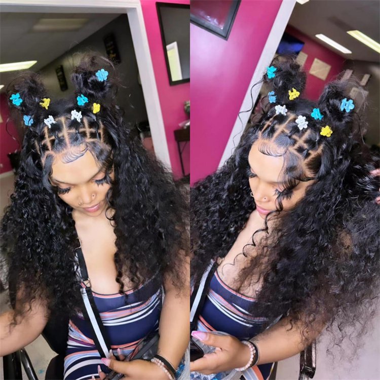 Cheap Short Water Curly Body Wave braided full Glueless lace wigs for braiding Wig Ready To Go13x4 Lace Frontal Pre Plucked Wig