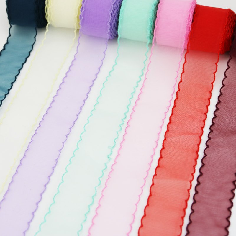 (5yards/roll) 40mm Wave Silk Organza ribbon Bow material for hair ornament gift wrapping decoration lace ribbons
